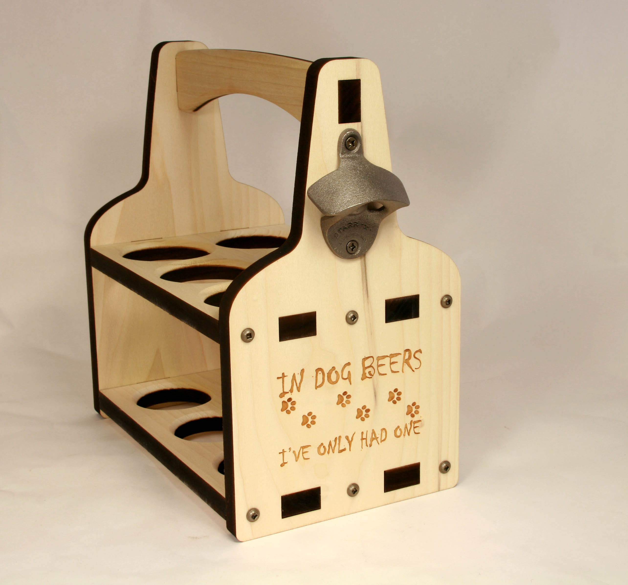 6 pack Beer Caddy, In Dog Years Engraved