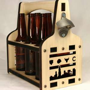 Beer Tote | Beer Holder | Wooden Beer Tote | Chicago Beer Carrier | Beer Tote | Bottle Caddy | 6 Pack Holder | Six Pack Holder | Six packer